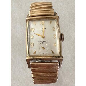 Elgin Shockmaster 60 manual vintage 10kt rolled gold plated tank wrist watch